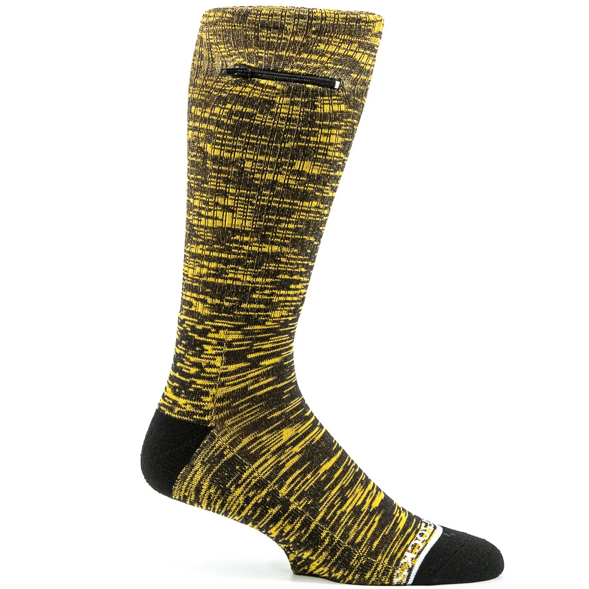 Black - Yellow/Gold, Sport Crew Pocket Socks®