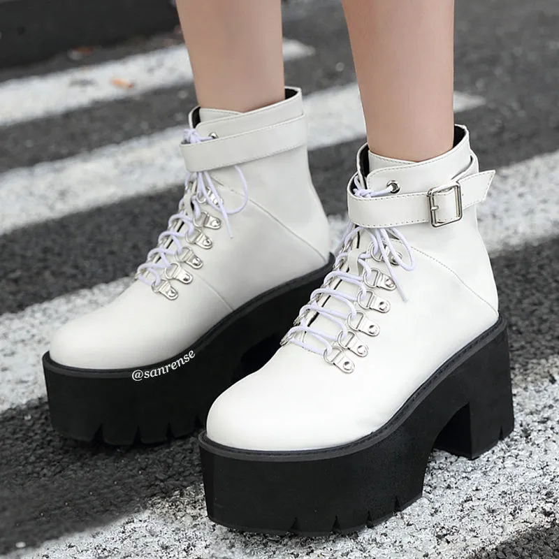 Black/White Combat Boots