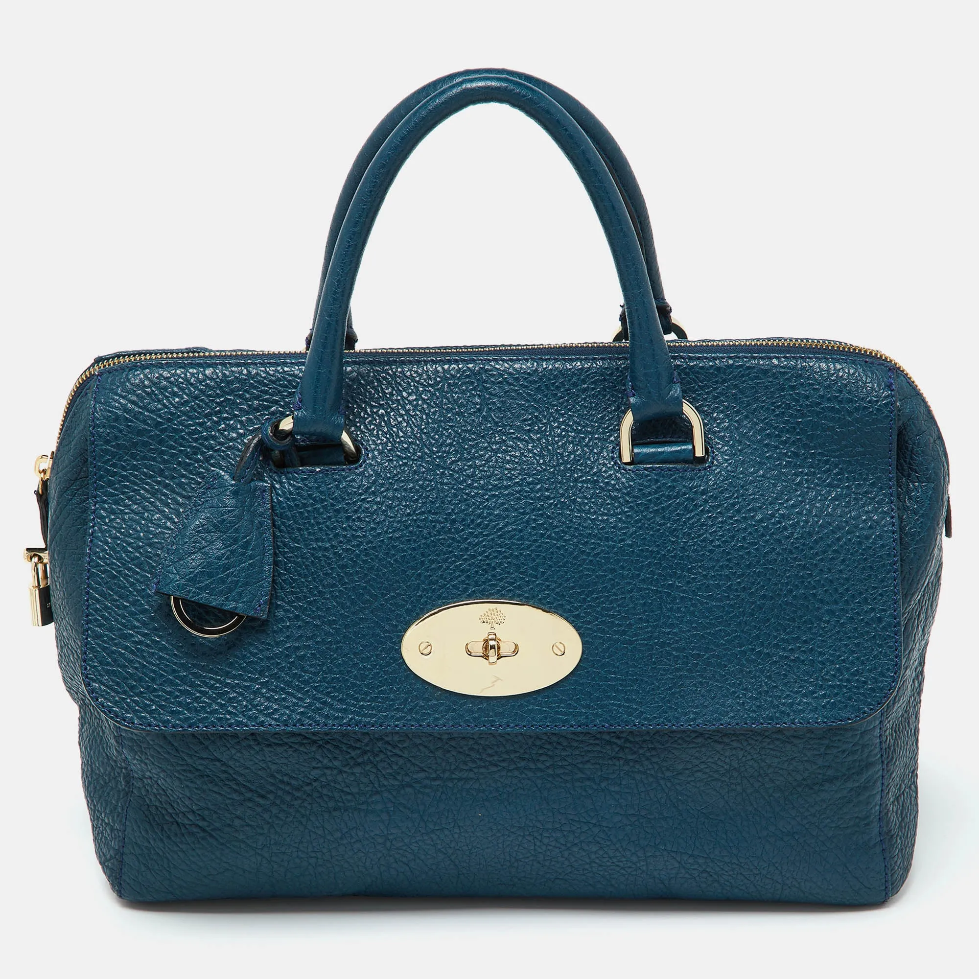 Blue Leather Medium Del Rey Satchel