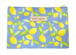 Blue Lemon Zippered Clutch