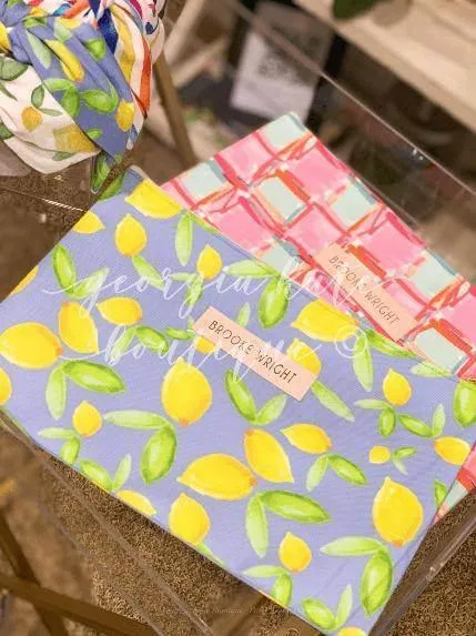 Blue Lemon Zippered Clutch