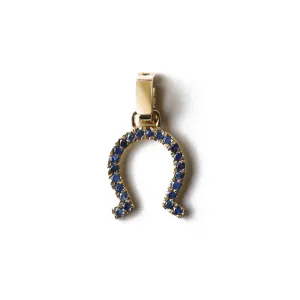 Blue Sapphire Horseshoe Charm
