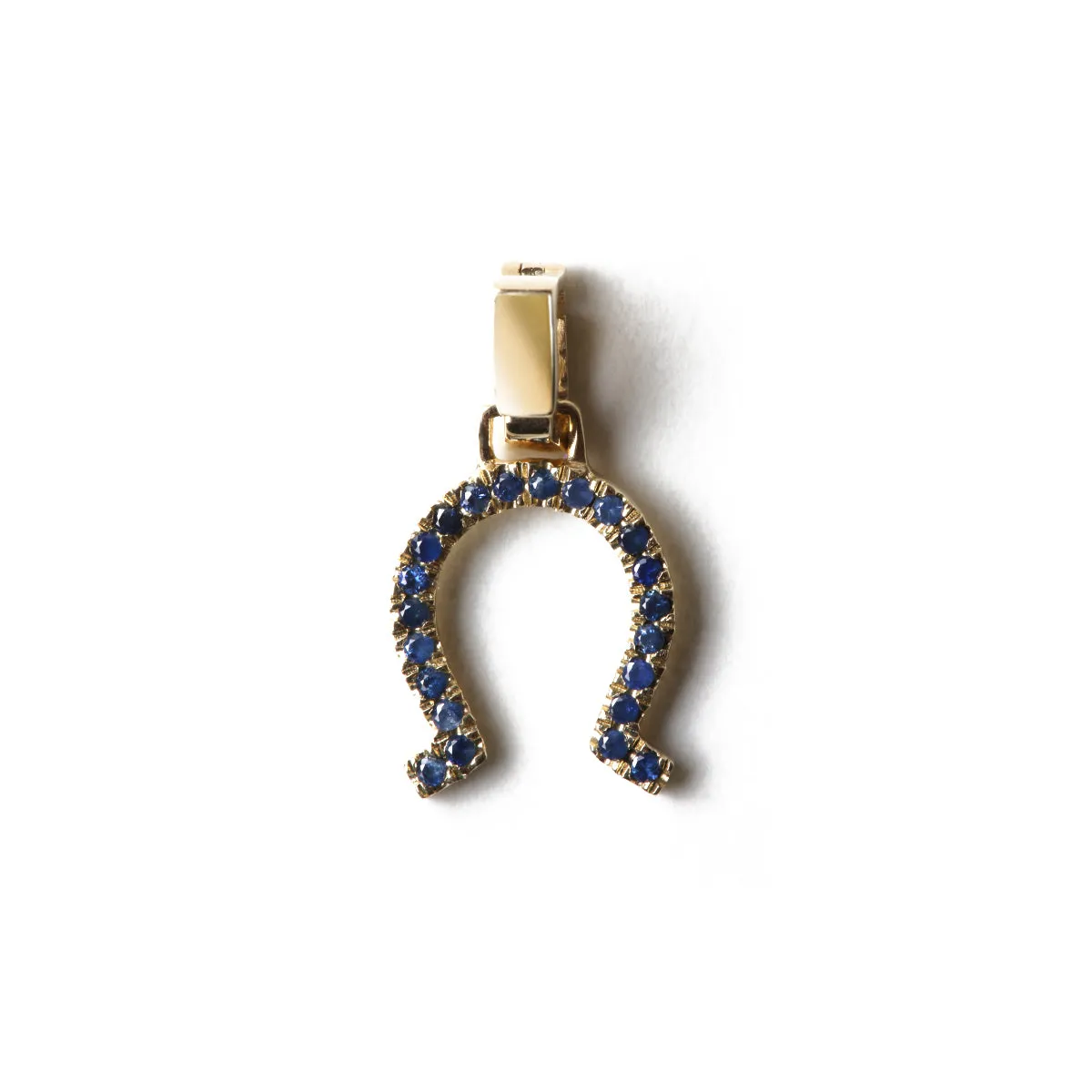 Blue Sapphire Horseshoe Charm