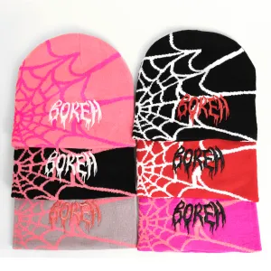 Bokeh Brand Embroidered Spider Web Beanie