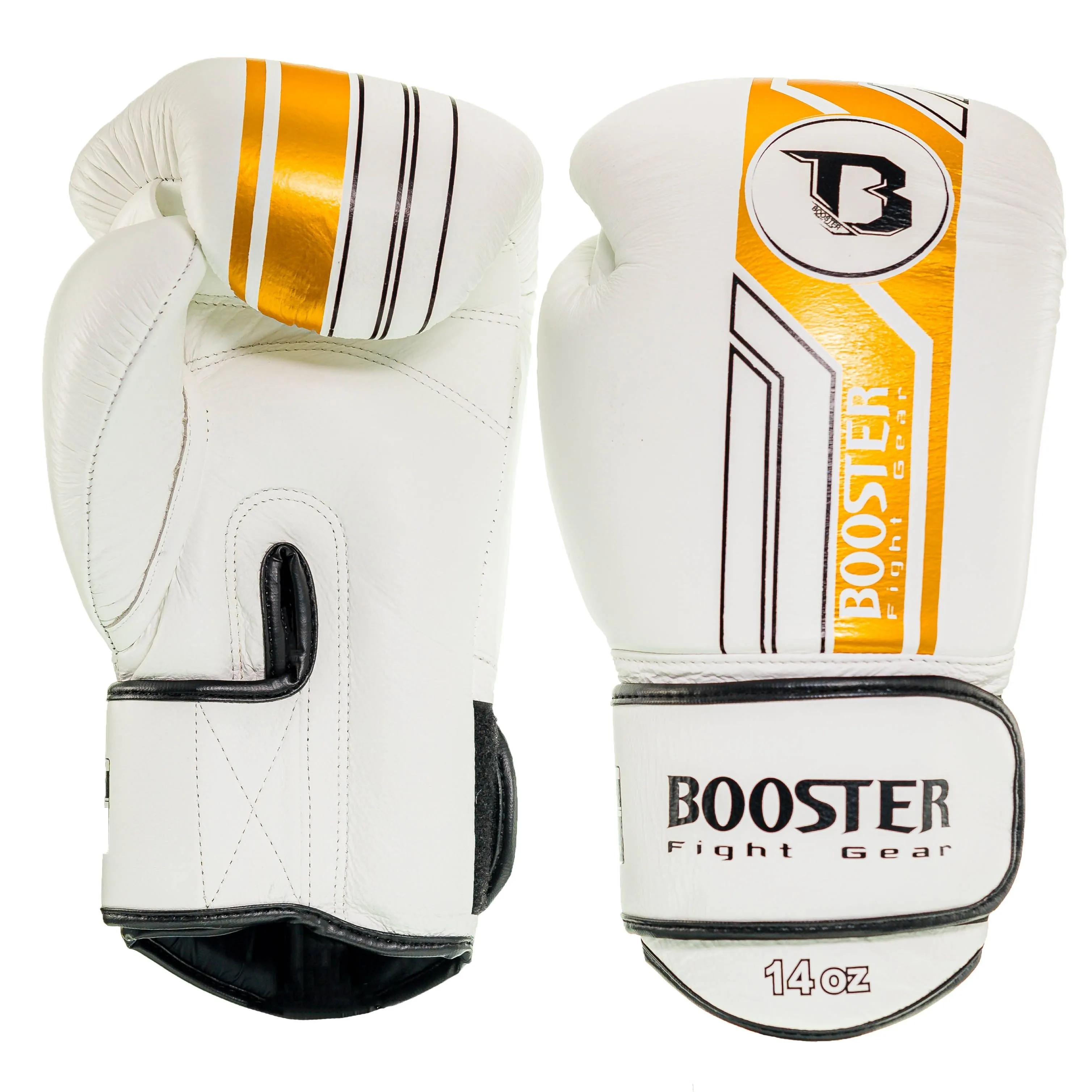 Booster Fight Gear Muay Thai Boxing Gloves BGL1 V9 White/Gold