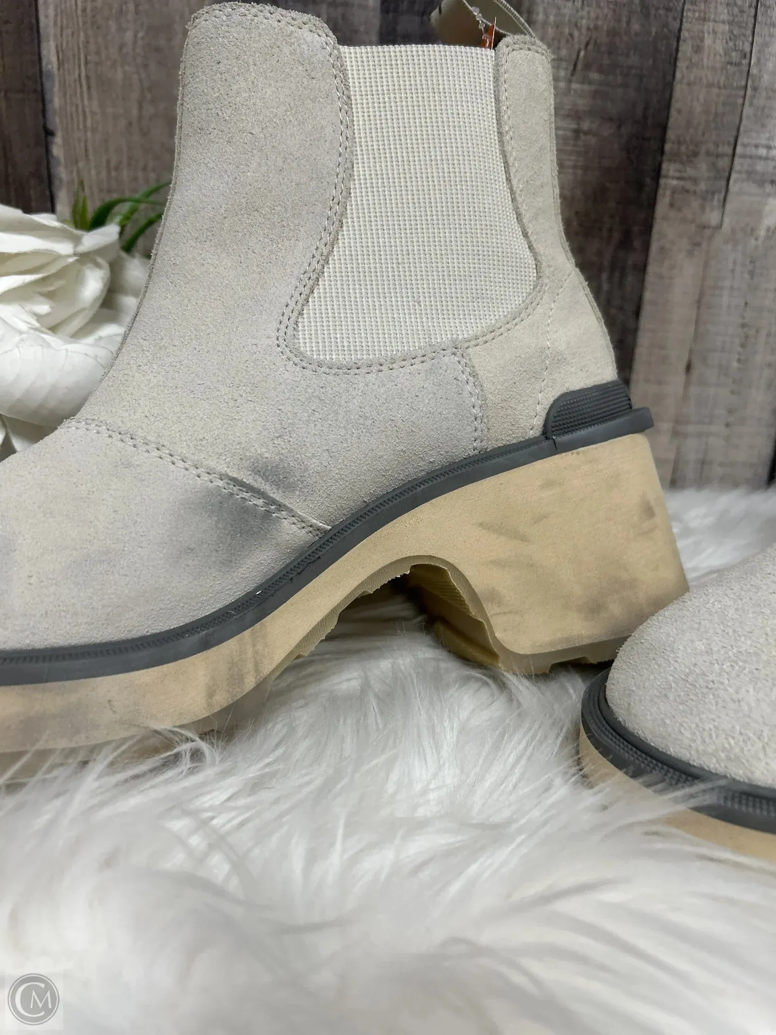 Boots Ankle Heels By Sorel In Beige, Size: 8
