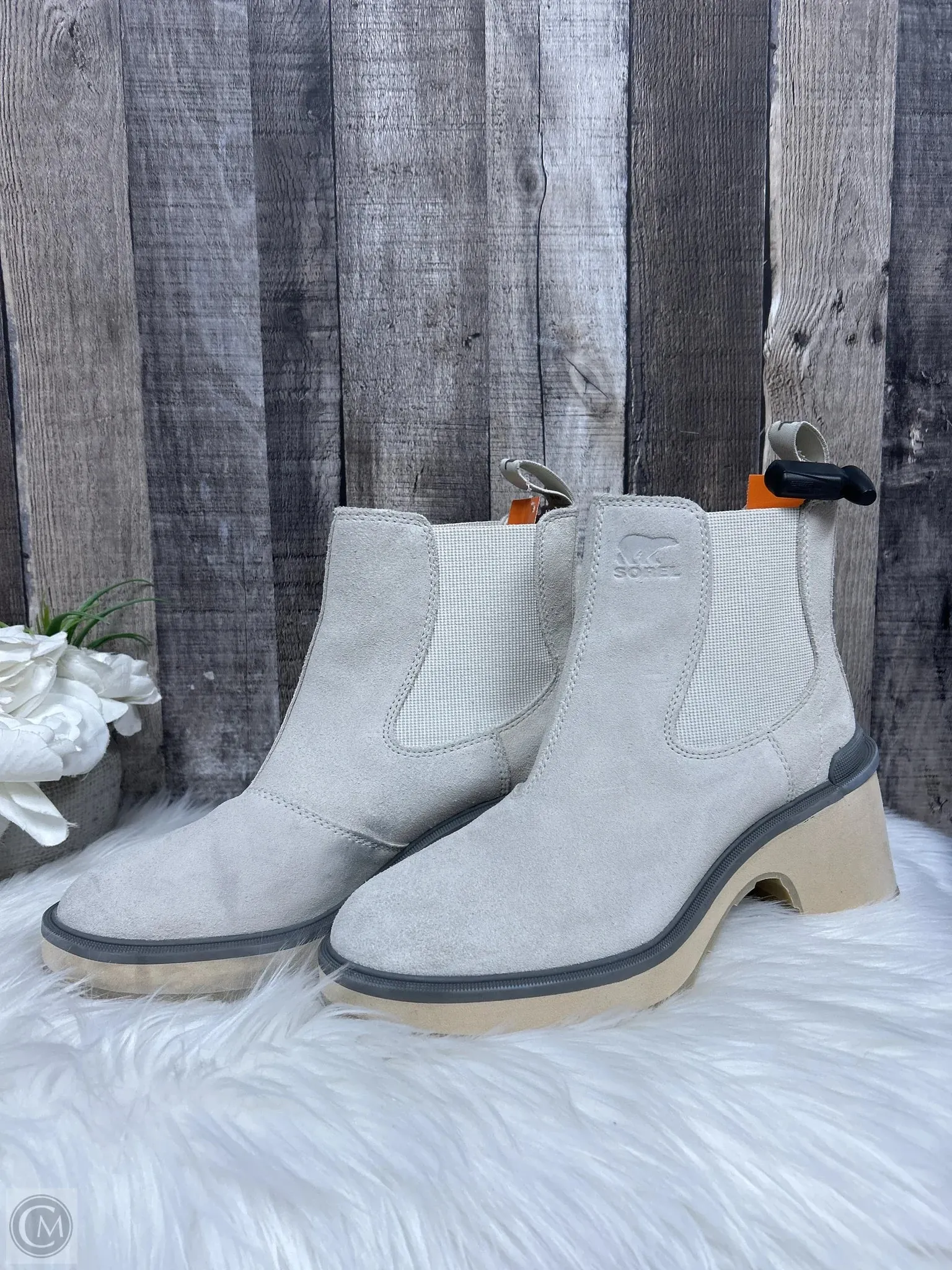 Boots Ankle Heels By Sorel In Beige, Size: 8