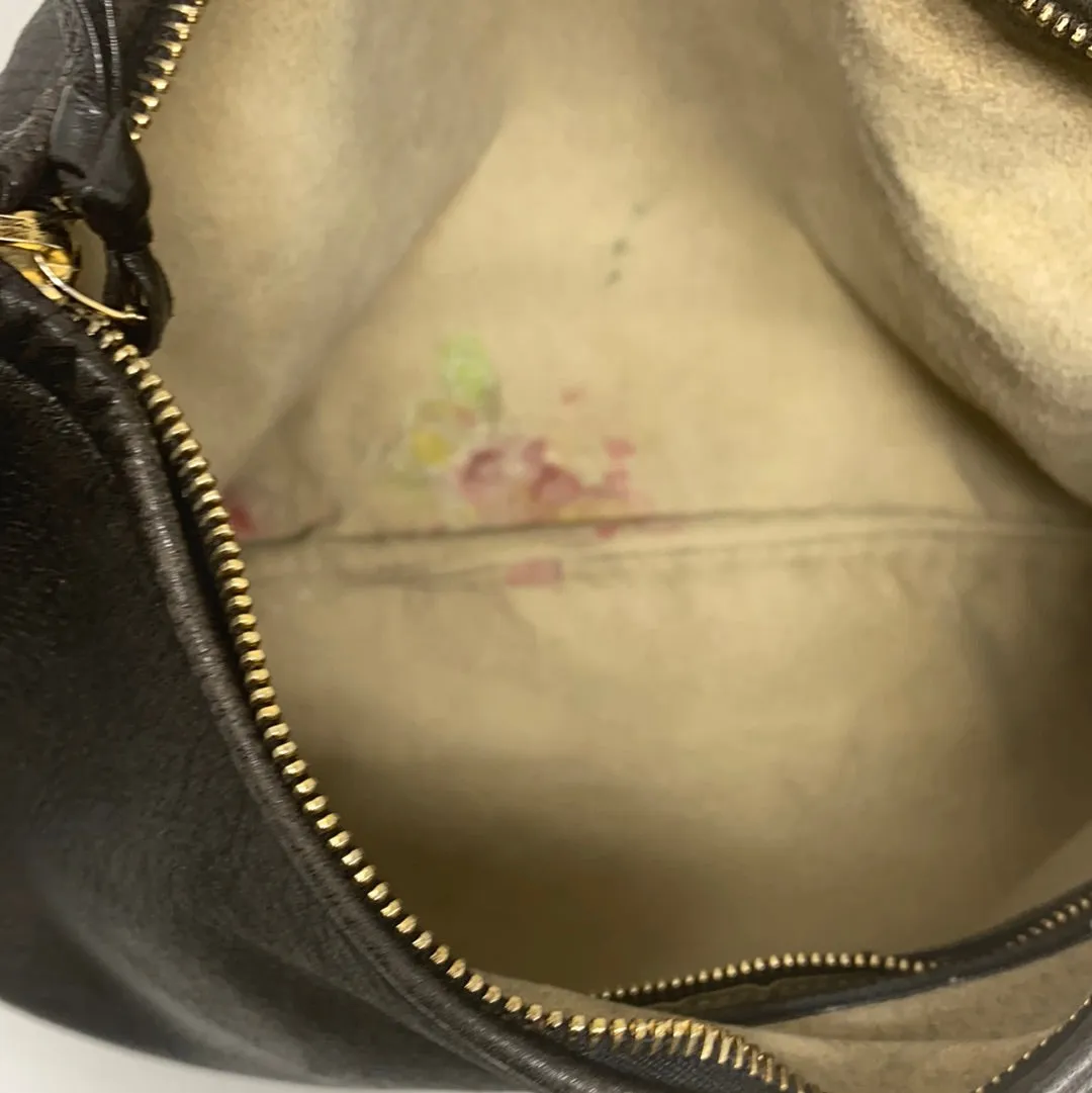 Bottega Veneta Black Leather Medium Shoulder Bag