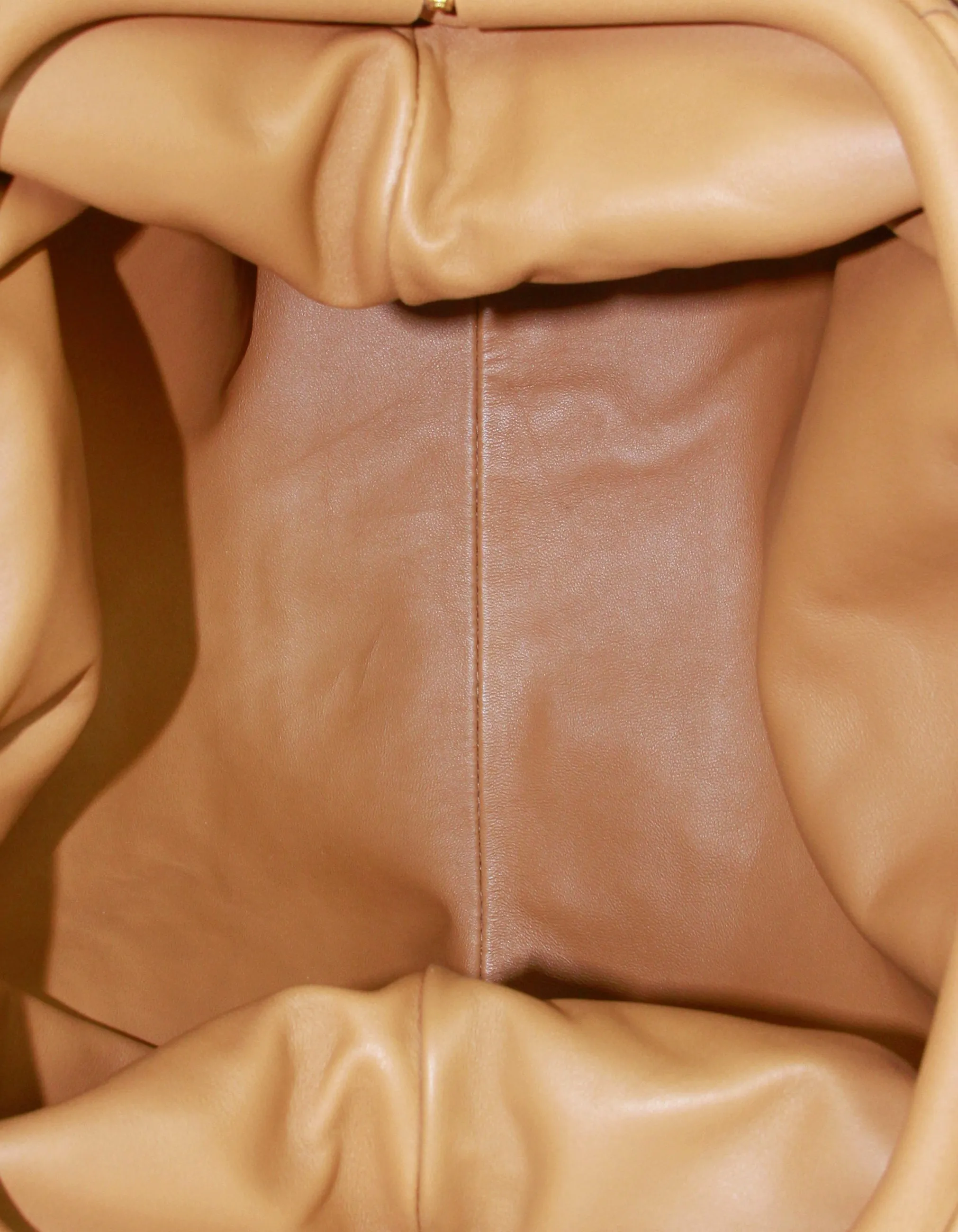 Bottega Veneta Caramel Intrecciato Leather The Pouch Clutch Bag