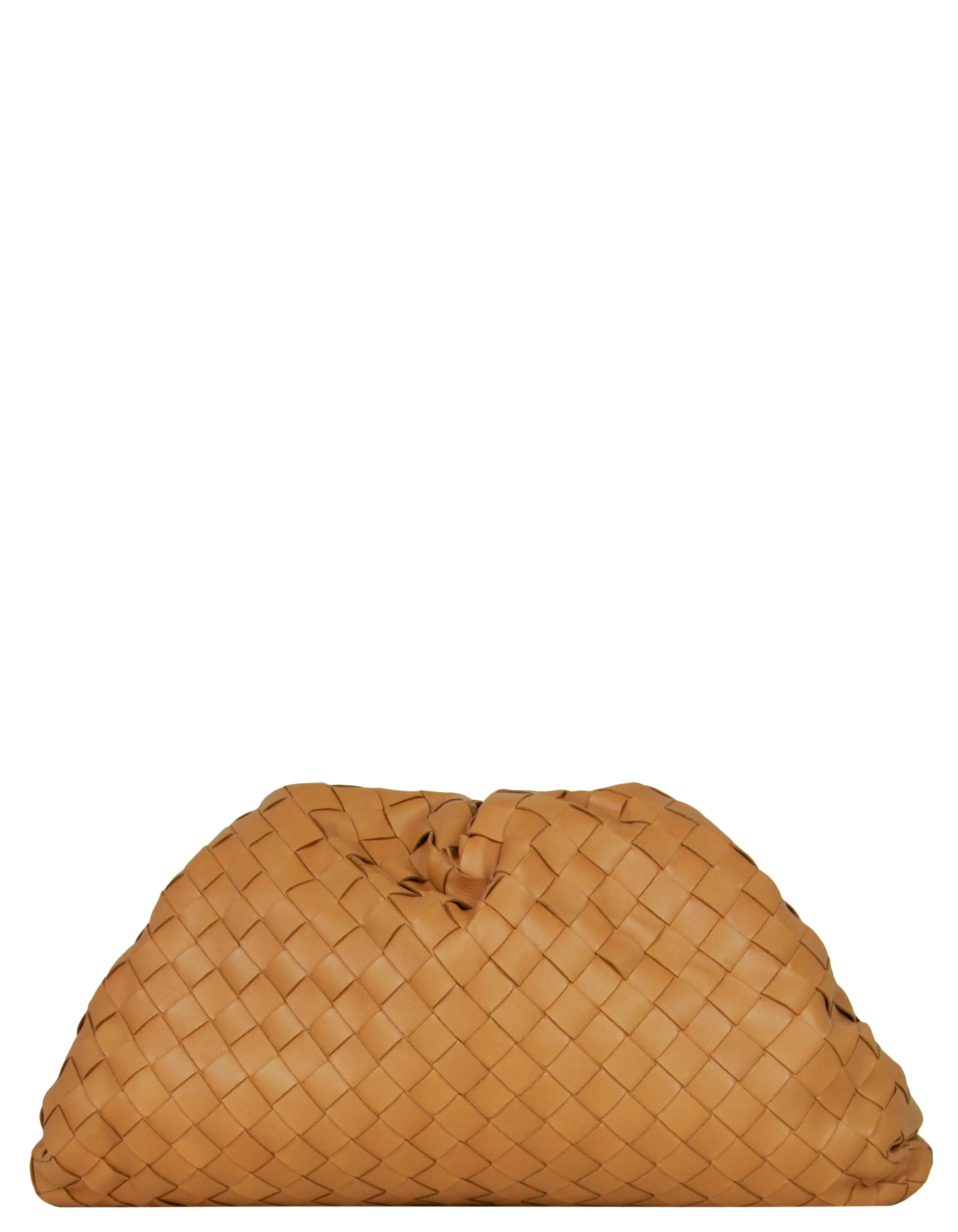 Bottega Veneta Caramel Intrecciato Leather The Pouch Clutch Bag