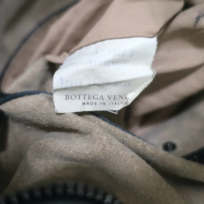 Bottega Veneta Front Pocket Satchel Black Leather Braided Strap Shoulder Bag
