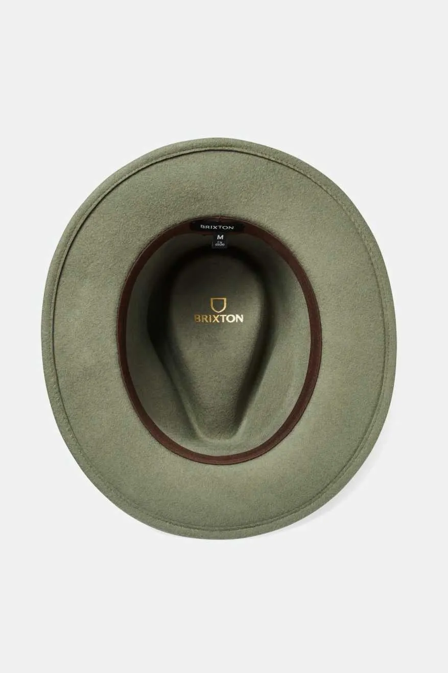 BRIXTON MESSER FEDORA - LIGHT MOSS