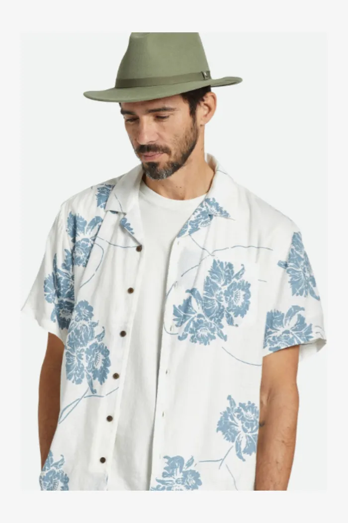 BRIXTON MESSER PACKABLE FEDORA - OLIVE SURPLUS
