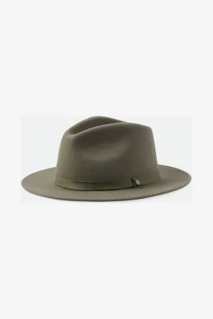 BRIXTON MESSER PACKABLE FEDORA - OLIVE SURPLUS