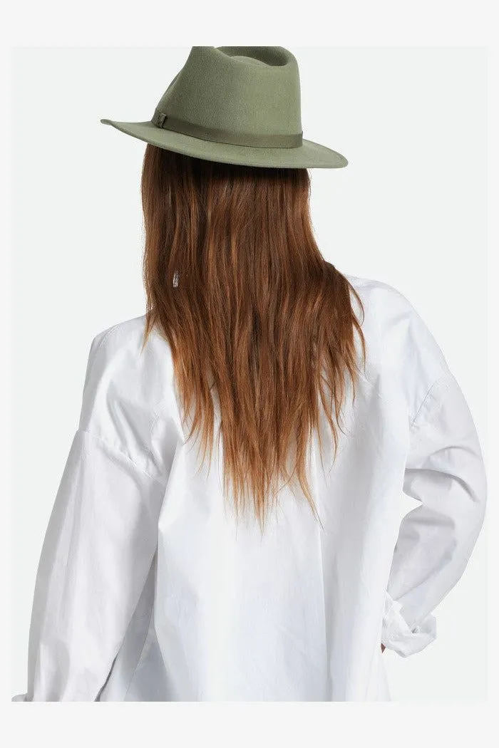 BRIXTON MESSER PACKABLE FEDORA - OLIVE SURPLUS