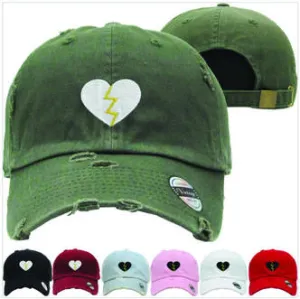Broken Heart Dad Hat Distressed Baseball Cap