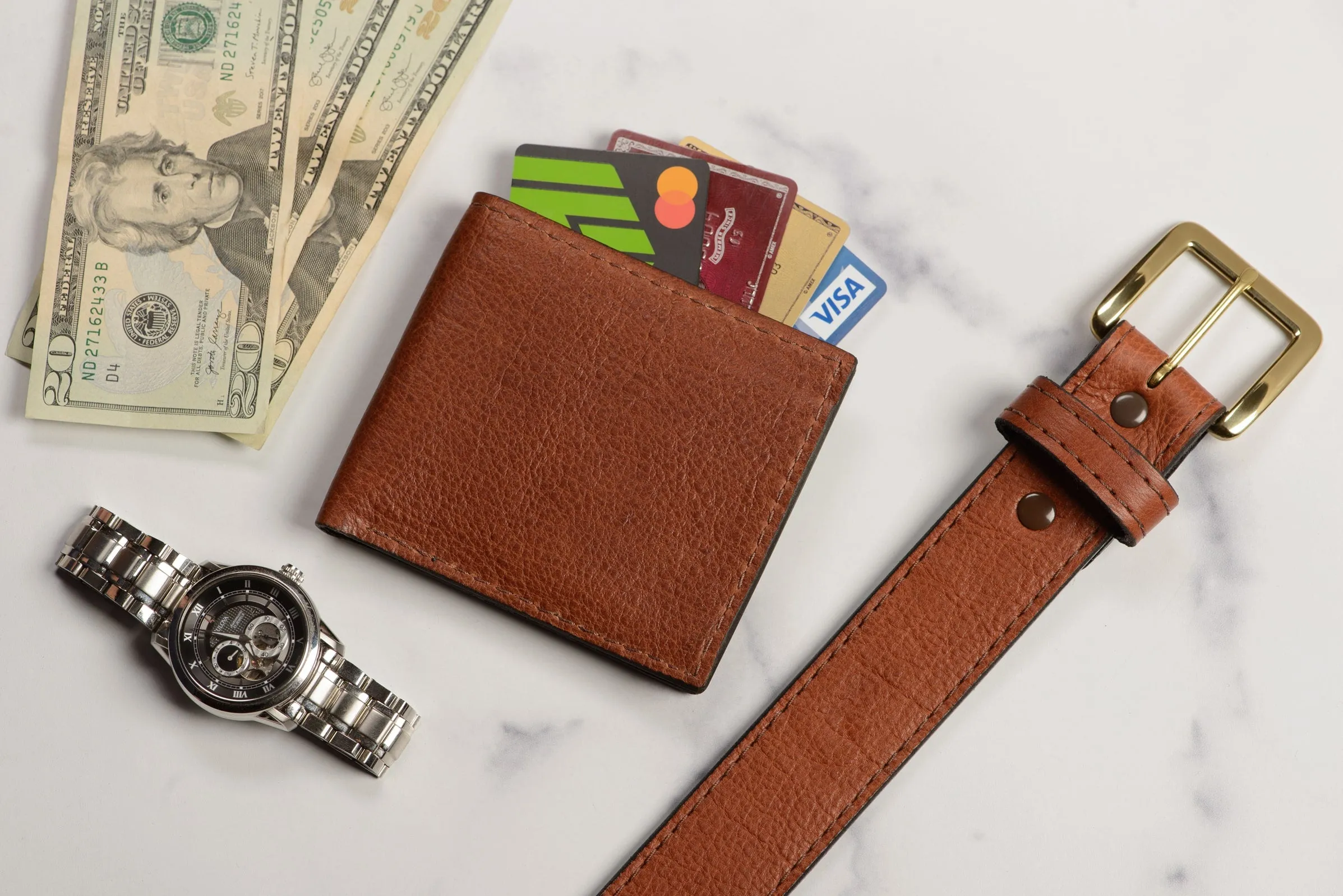 Brown American Bison Bifold Wallet