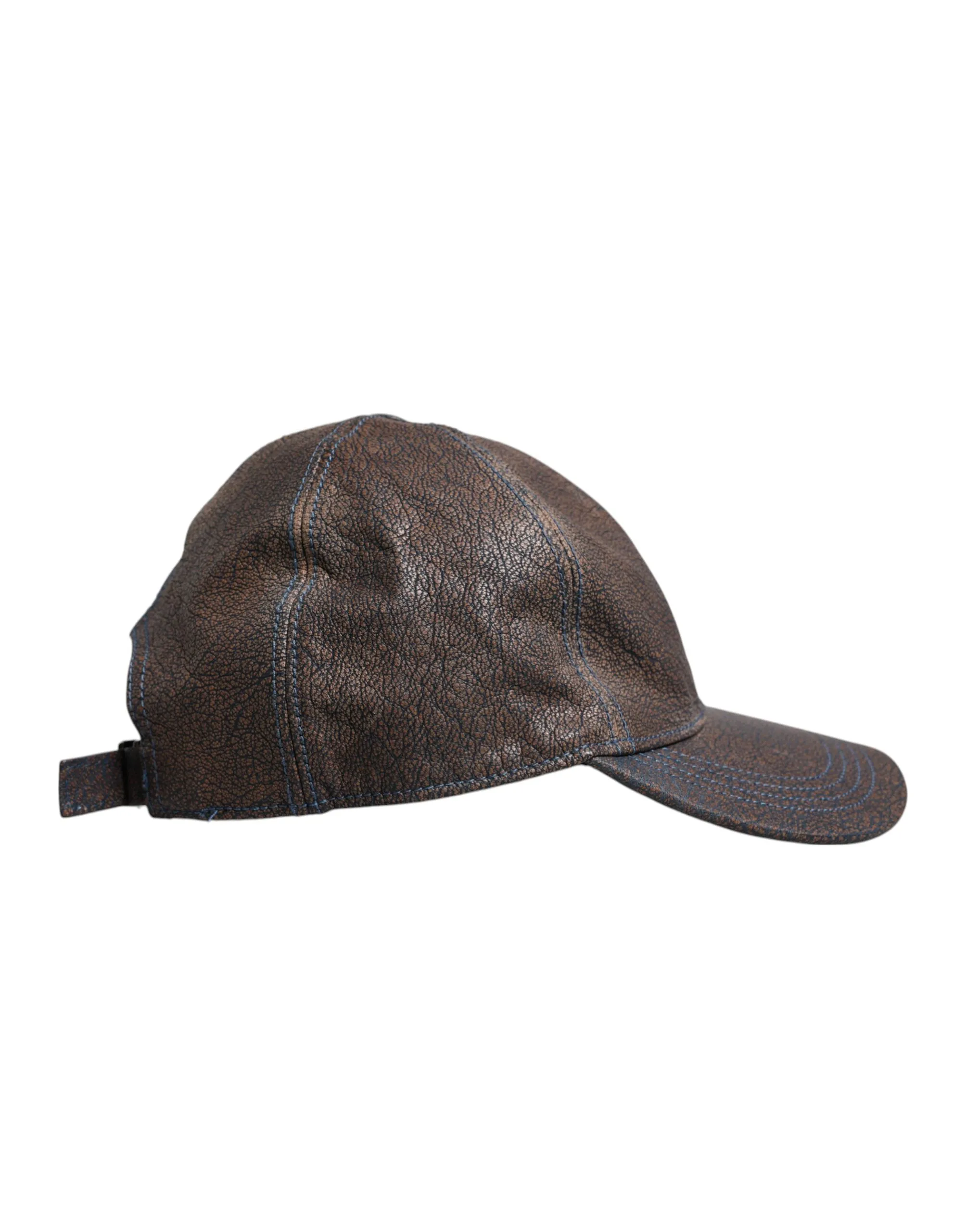 Brown Goatskin Leather Baseball Cap