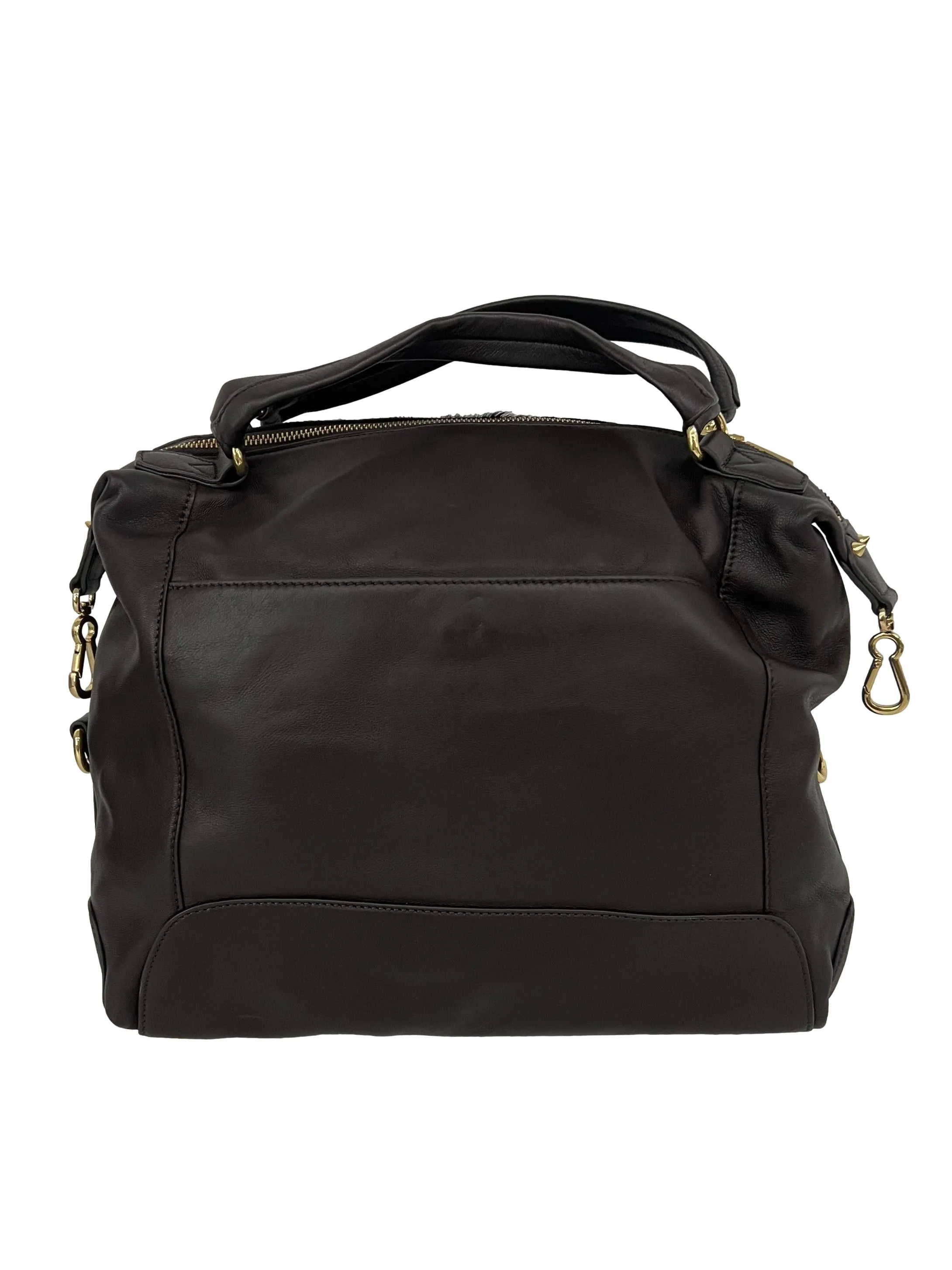 Brown Leather Dexter Pony Flir Satchel Handbag