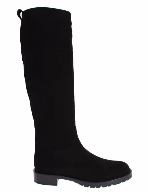 Brown Suede Goatskin Flat Boots
