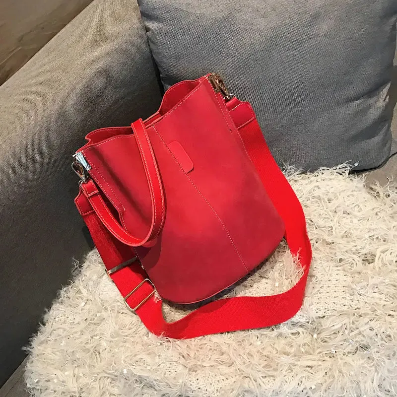 Buckle Leather Sling Shoulder Bag