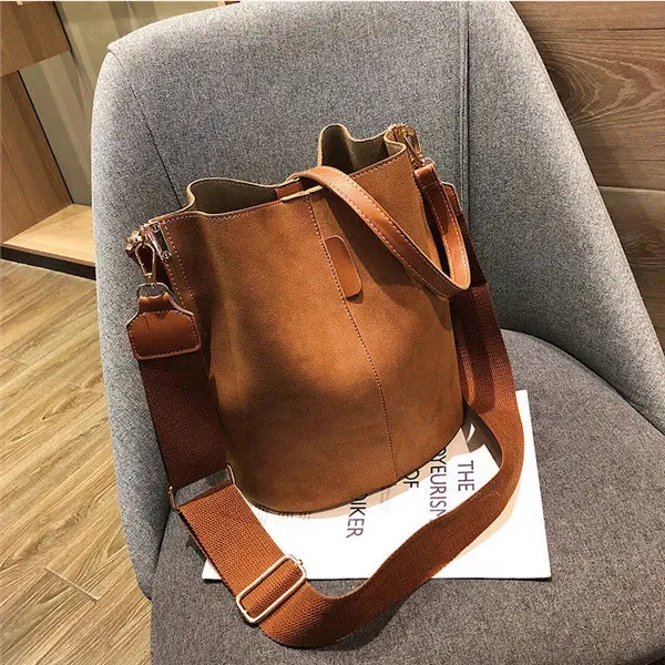Buckle Leather Sling Shoulder Bag