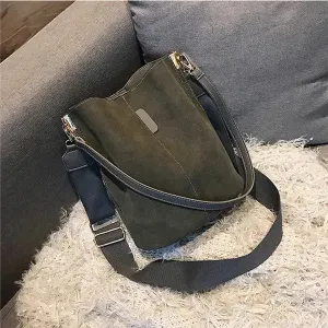 Buckle Leather Sling Shoulder Bag