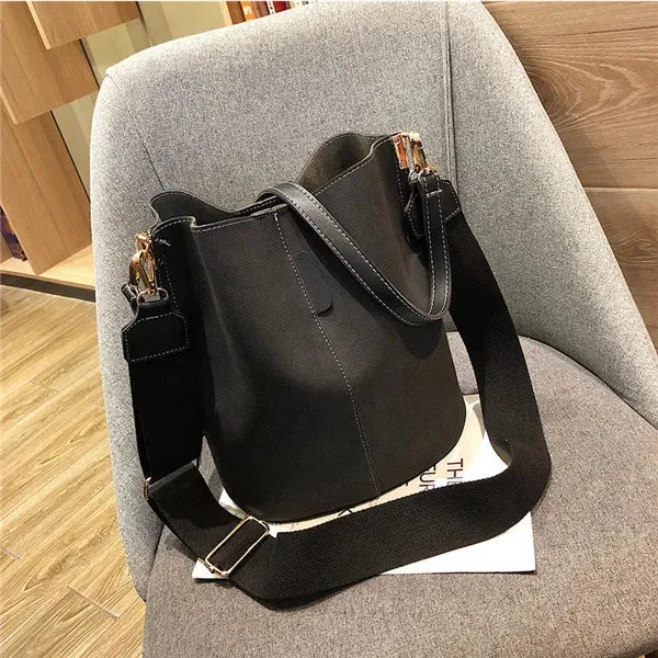 Buckle Leather Sling Shoulder Bag