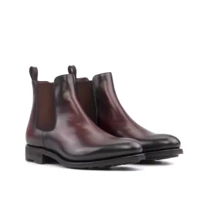 Burgundy Calf Leather Chelsea Boots