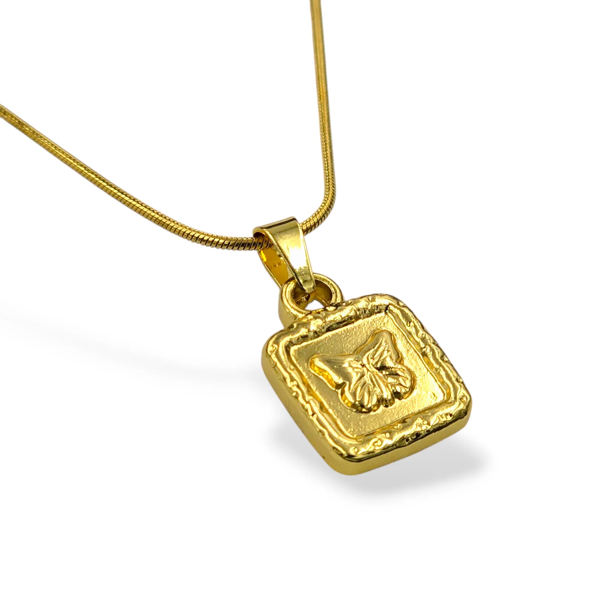Butterfly Biscuit Chain Necklace Gold Plated, Waterproof and Anti-Tarnish