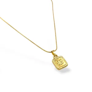 Butterfly Biscuit Chain Necklace Gold Plated, Waterproof and Anti-Tarnish