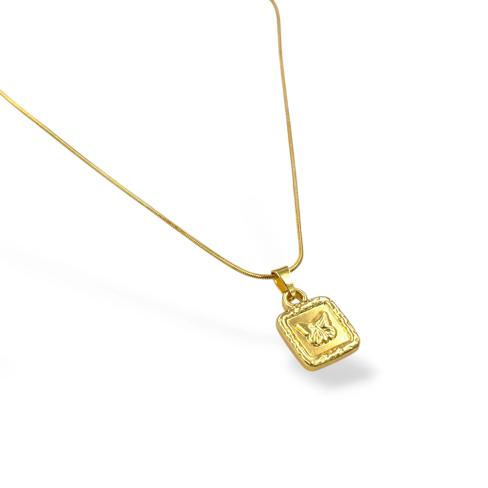 Butterfly Biscuit Chain Necklace Gold Plated, Waterproof and Anti-Tarnish