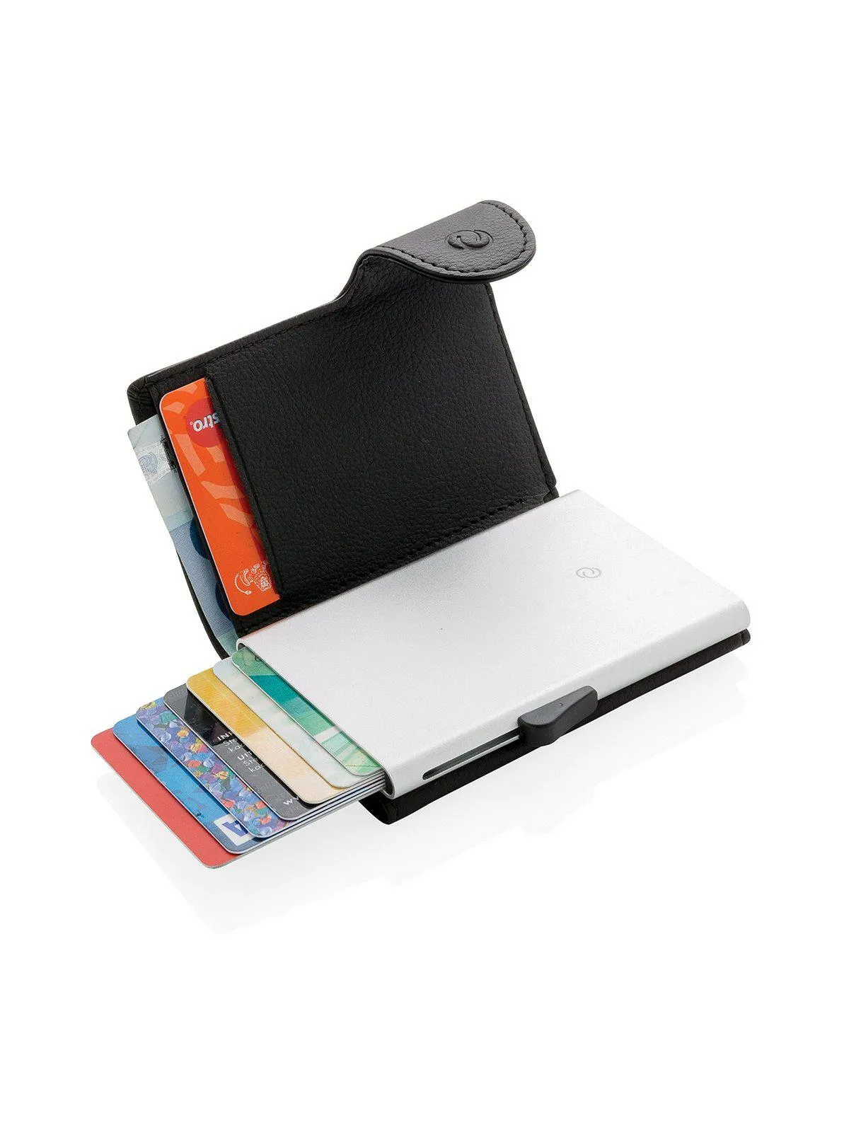 C-Secure Italian Leather RFID Wallet With Coin Pouch Nero