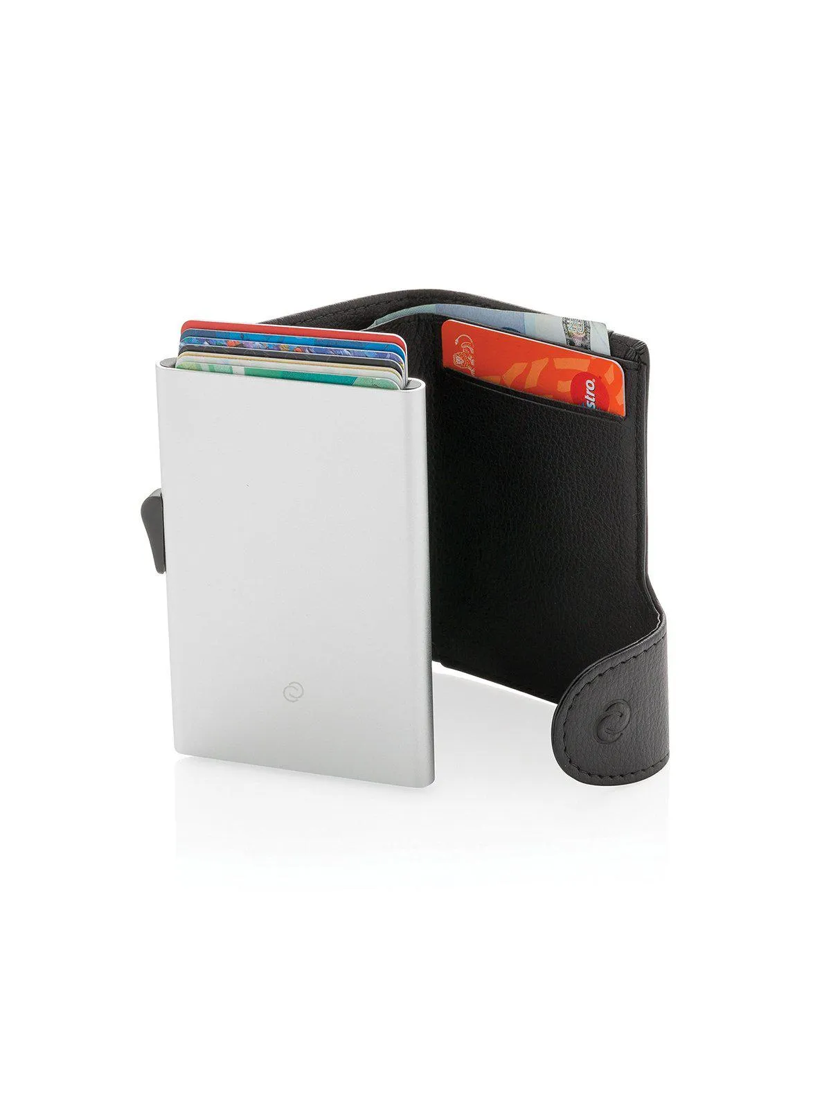 C-Secure Italian Leather RFID Wallet With Coin Pouch Nero