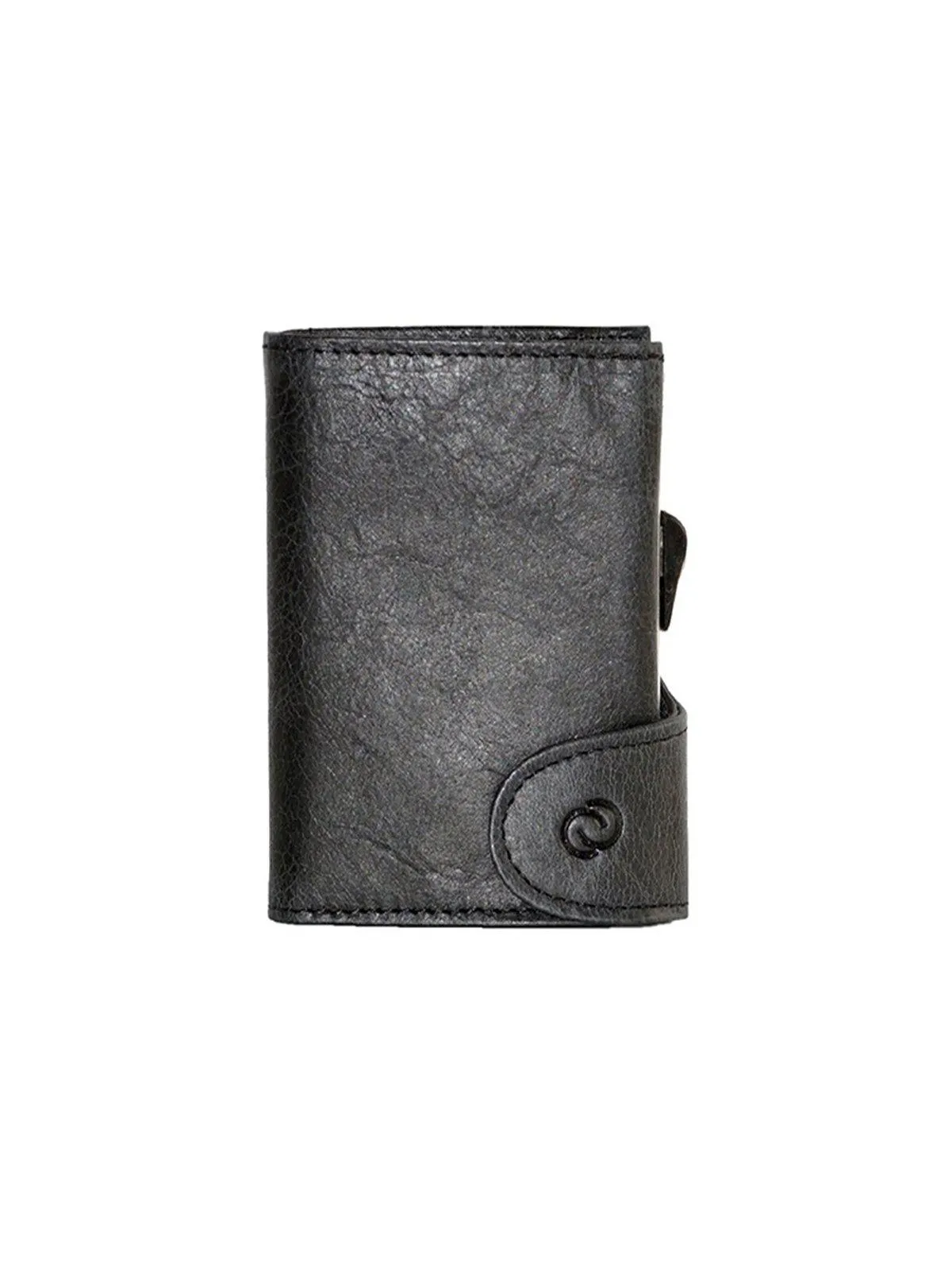 C-Secure Italian Leather RFID Wallet With Coin Pouch Nero