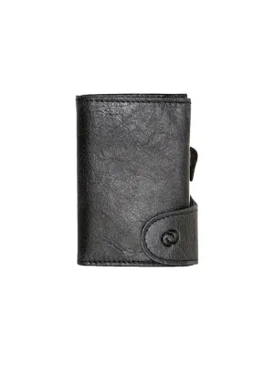 C-Secure Italian Leather RFID Wallet With Coin Pouch Nero