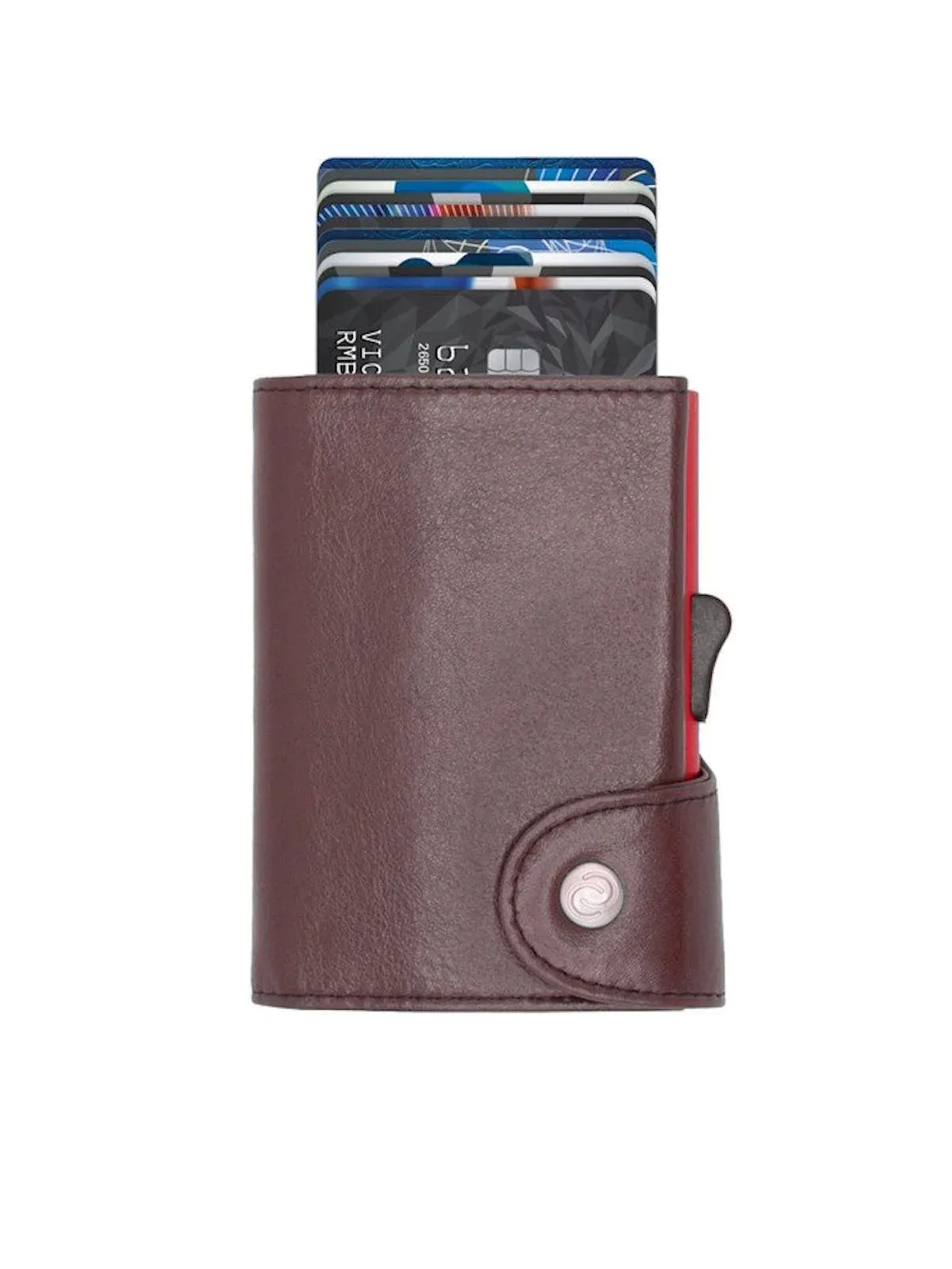 C-Secure XL Italian Leather Wallet RFID Red Bordeaux