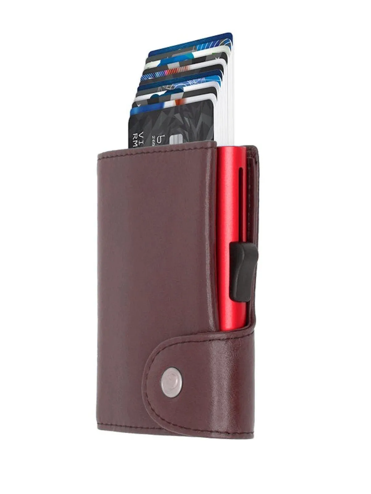 C-Secure XL Italian Leather Wallet RFID Red Bordeaux