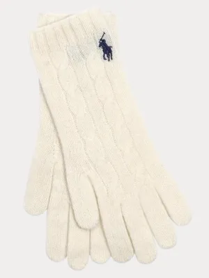 CABLE-KNIT GLOVES Kremfarget