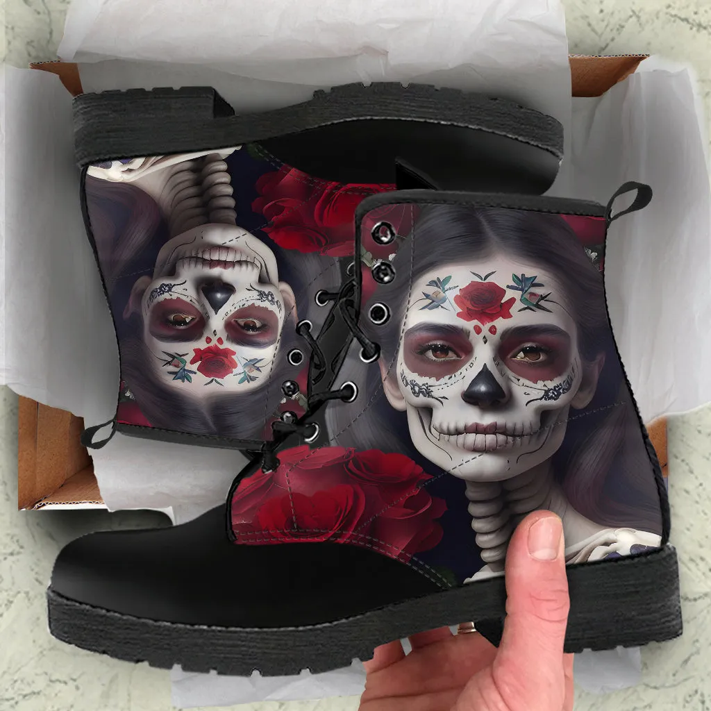 Calavera Girl Lace-Up Ankle Boots