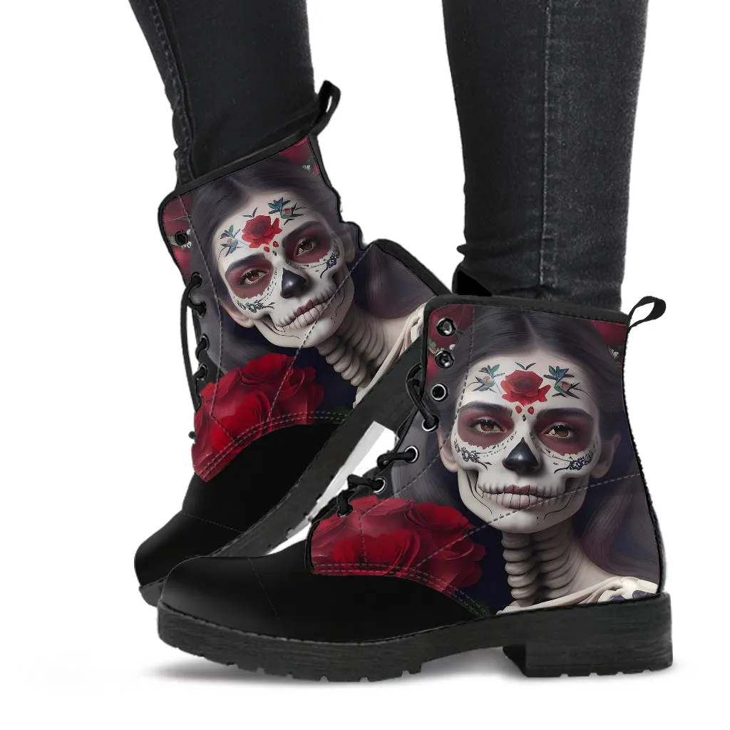 Calavera Girl Lace-Up Ankle Boots