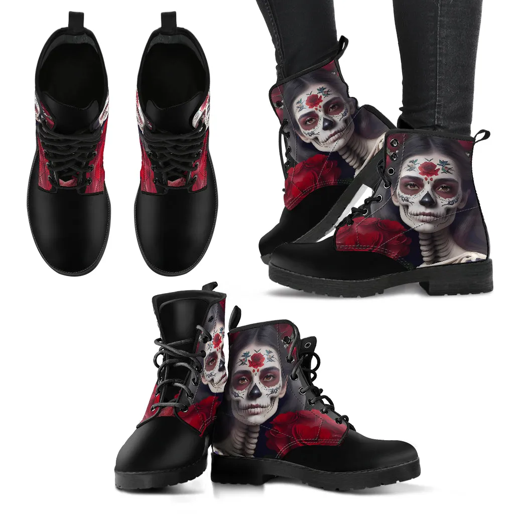 Calavera Girl Lace-Up Ankle Boots