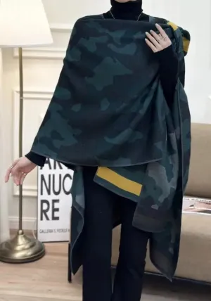 Camo Reversible Wrap Long with Loop – Blue and Green