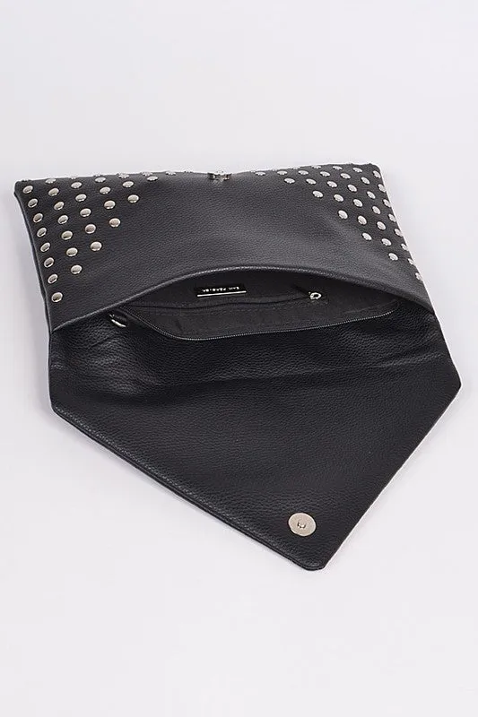 CARA STUDDED CLUTCH BAG