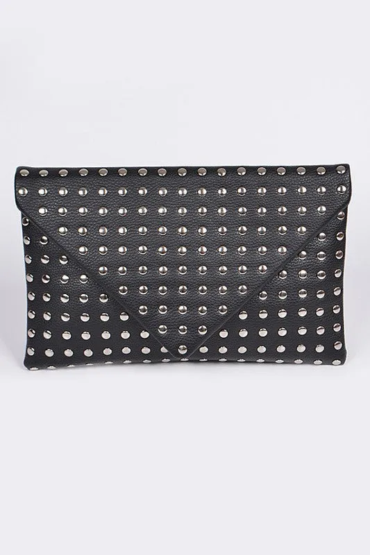 CARA STUDDED CLUTCH BAG