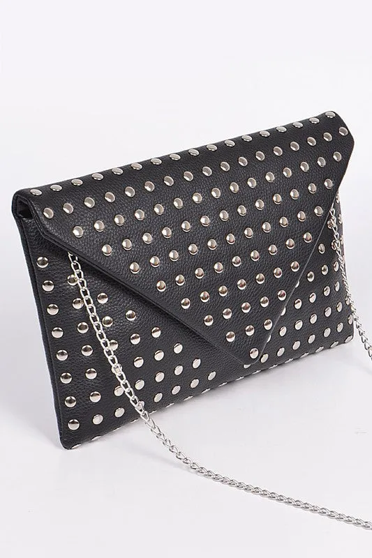 CARA STUDDED CLUTCH BAG
