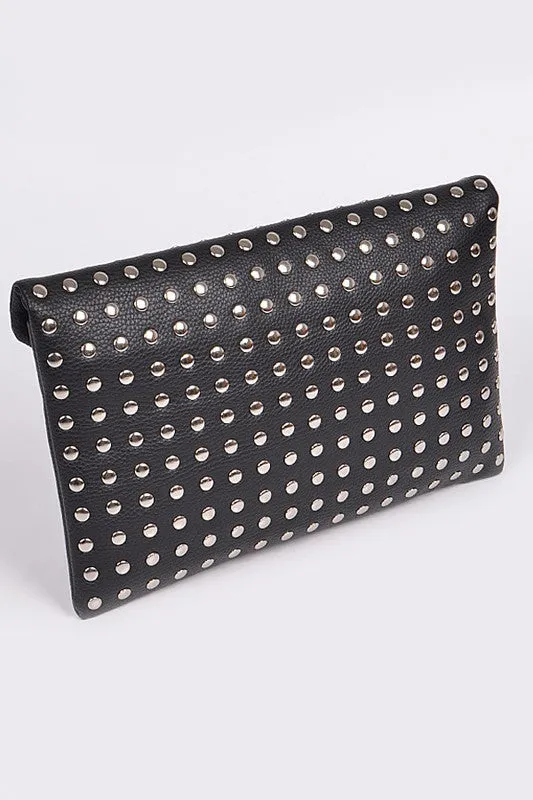 CARA STUDDED CLUTCH BAG
