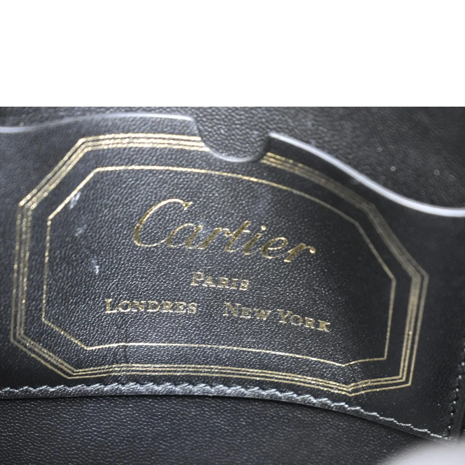 CARTIER Guirlande Mini Calfskin Leather Top Handle Satchel Bag Black