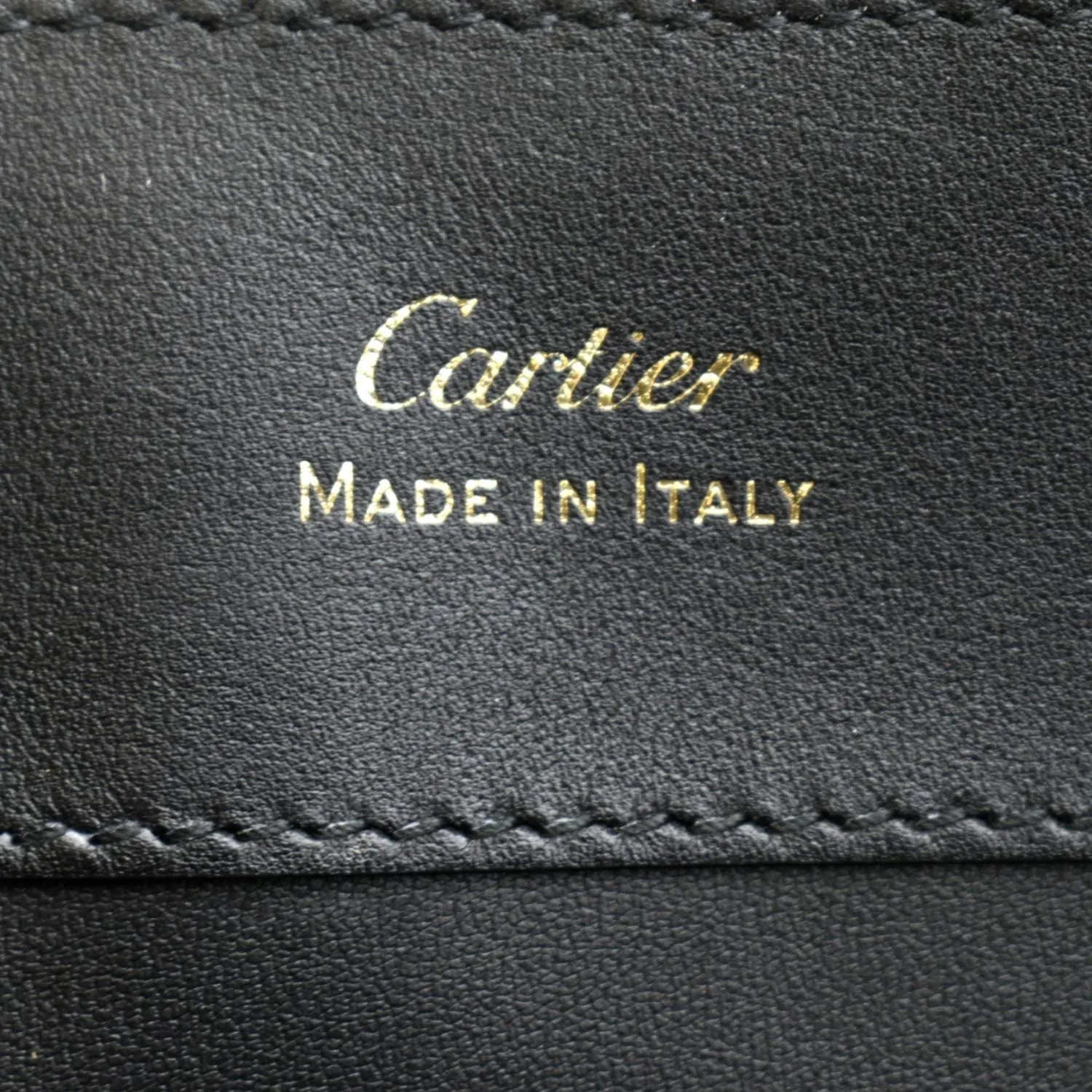 CARTIER Guirlande Mini Calfskin Leather Top Handle Satchel Bag Black