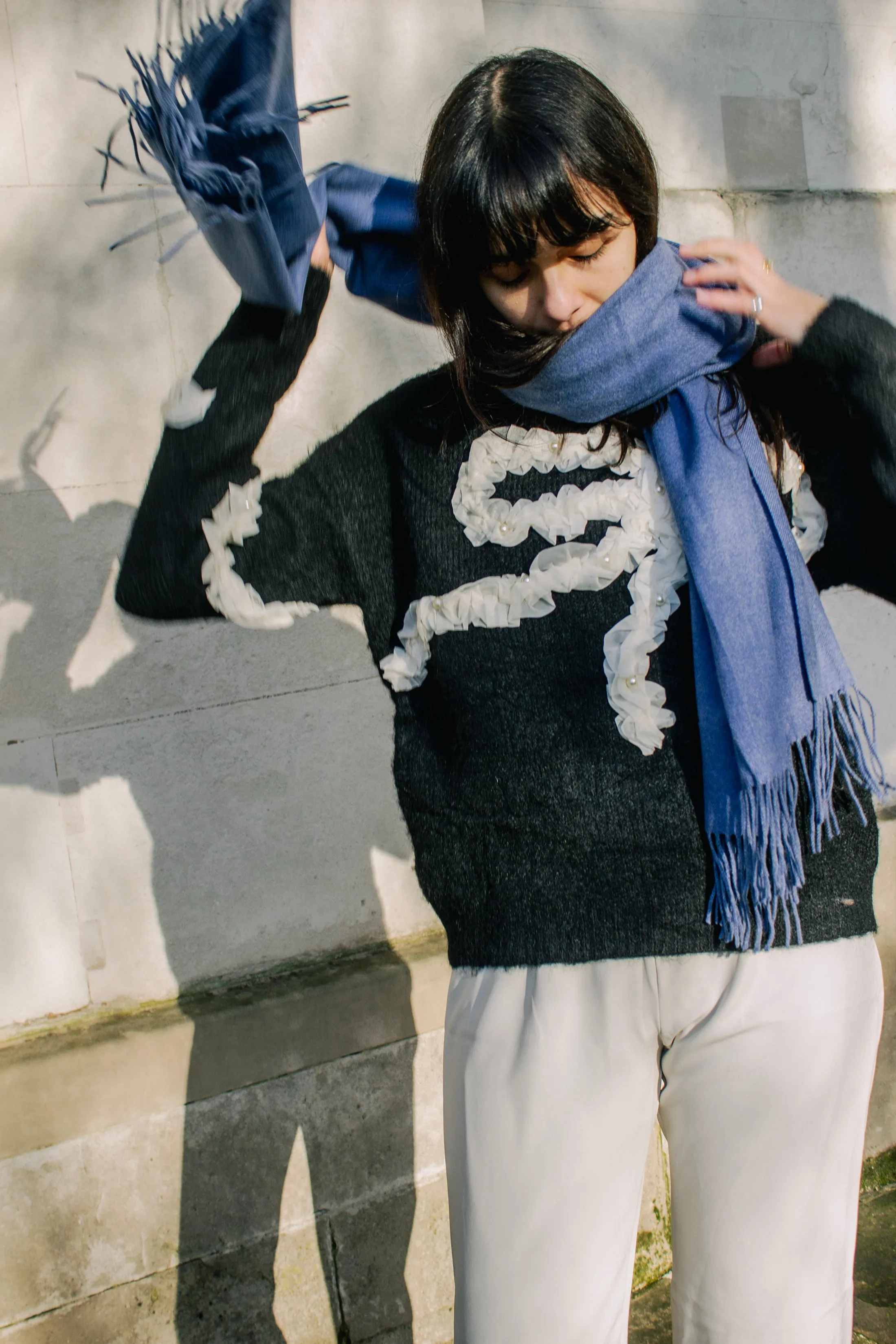 Cashmere Blend Colour Block Scarf